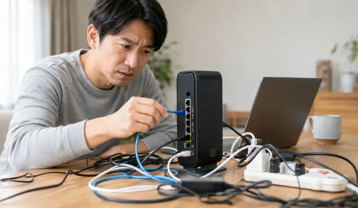 有線LANでインターネットが使えないときの確認（3枚目）
