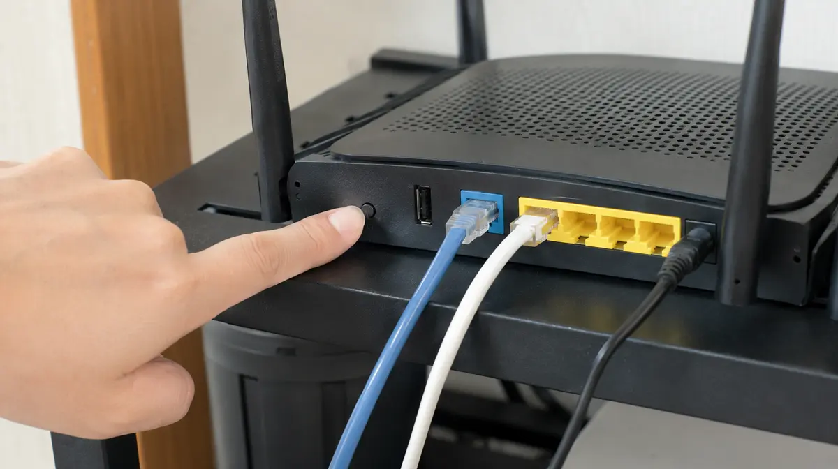 ルーター背面で、挿したポートのランプが点いているかを確認します