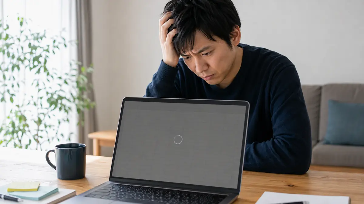 タイトルバーに「応答なし」と出ても、処理中のことがあります。数分待ってください