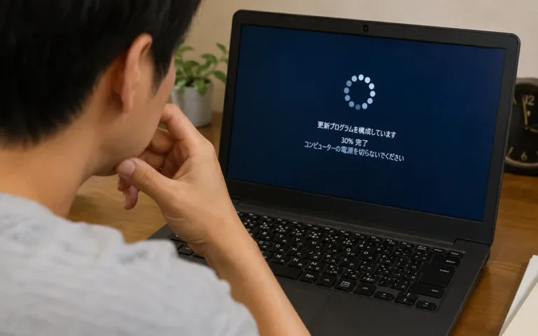 Windowsの更新が終わらない画面