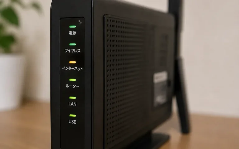 ネットにつながらないときにルーターを確認しているところ