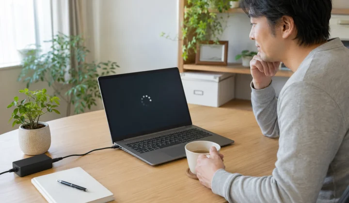 Windowsの更新を待っている画面（2枚目）