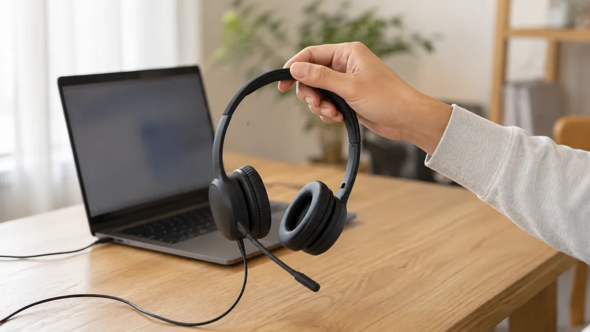 ヘッドセットを使うときは、パソコン側の入力機器がそのヘッドセットになっているかを確かめます。