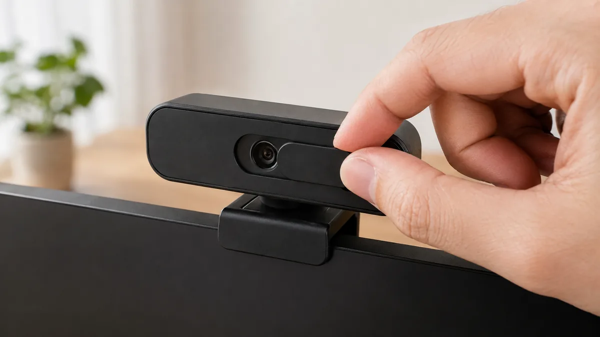 カメラにシャッターが付いている機種は、それが開いているかをまず確かめます。